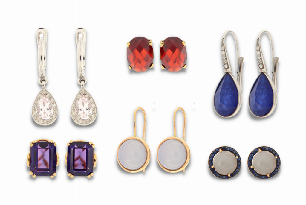 Pendientes de oro Con diamantes, perlas y piedras preciosas - La Coruña Law Court n. 1 - Venta 5